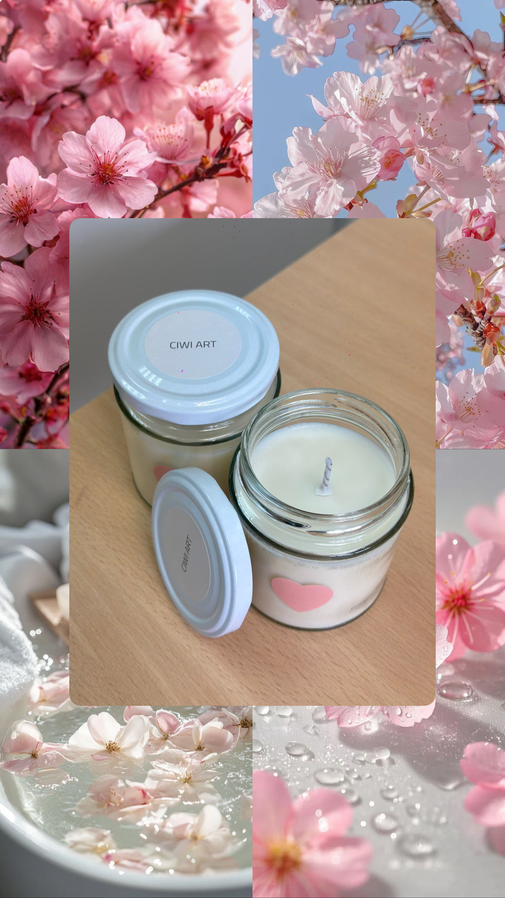 Flor de cerezo japonés 🌸 vela aromática 40h